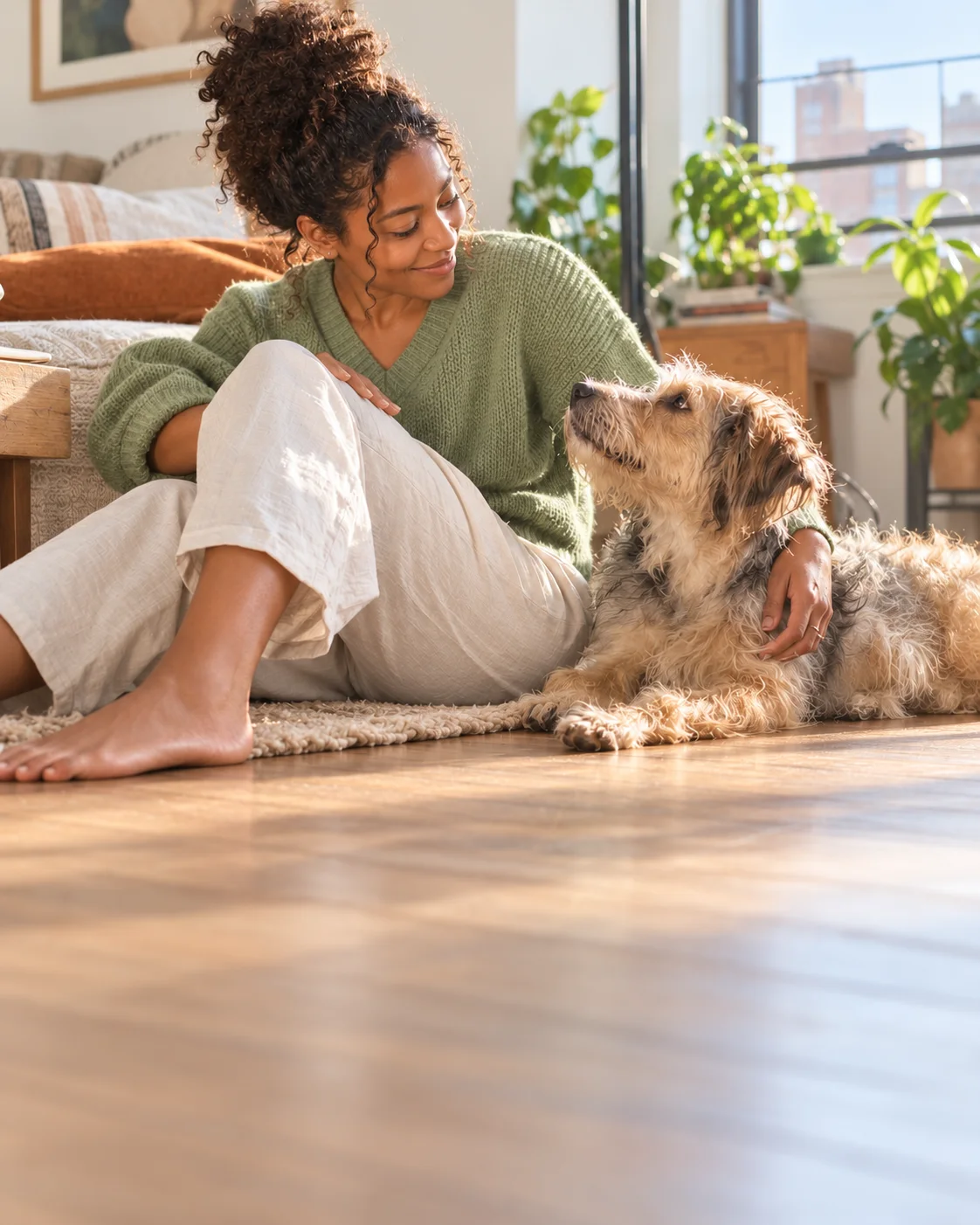 Example portrait of a person and dog